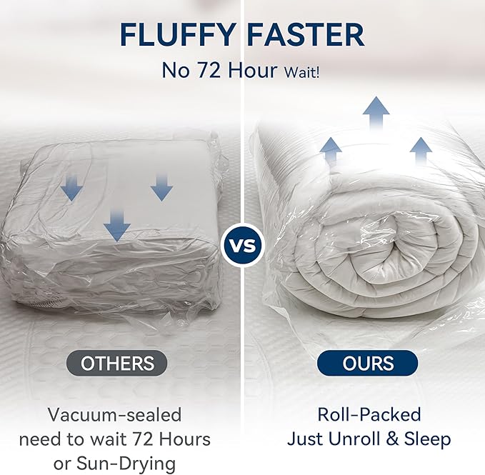 BDEUS Dual Layer 5 Inch Memory Foam Mattress Topper Twin XL Size - Image 6