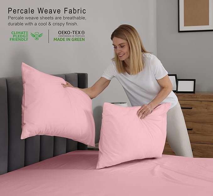 RUVANTI 100% Cotton Sheets – King Size Percale Bedding, Cooling & Breathable - Image 3