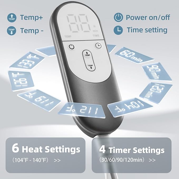 Heating Pad for Back Pain Relief, 12x24 inches, Moist/Dry Heat, Machine Washable - Image 3