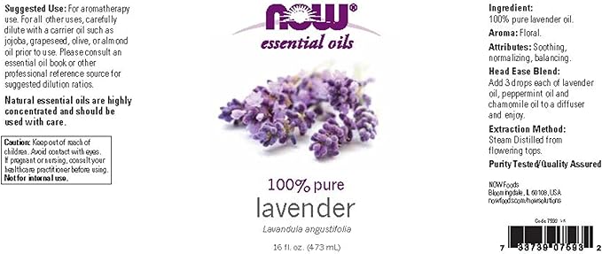 NOW Essential Oils, Lavender Oil, Soothing Aromatherapy Scent, Steam Distilled - Image 2