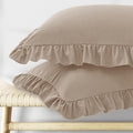 KKJIAF Ruffle Pillow Cases Standard Size Set of 2, Ruffled Pillow Covers by KKJIAF