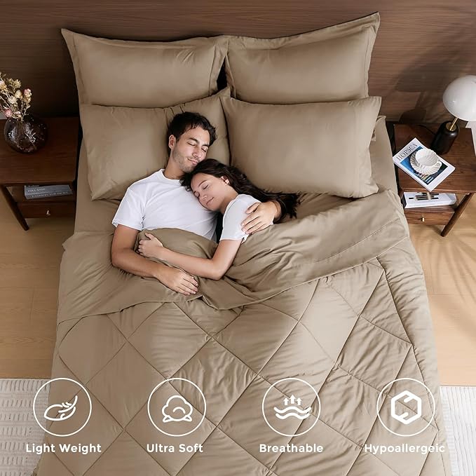 HEVUMYI Khaki Twin-XL Comforter Set - Image 2