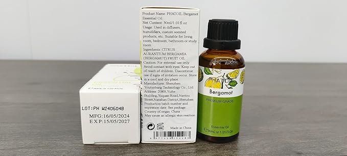 Bergamot Essential Oil 1.01fl.oz/30ml, PHATOIL Bergamot Oils Long Lasting Scents - Image 8