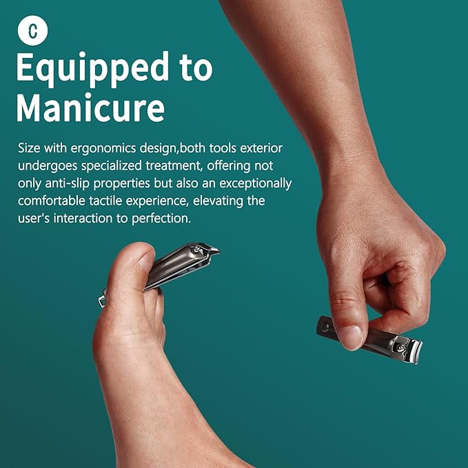 Manicure & Pedicure Set 12 in 1, Nail Clippers Set, Quality Fingernail& Toenail - Image 5