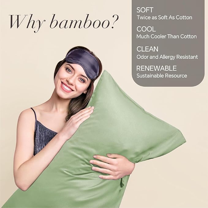 BEDELITE King Size Pillow Cases Set of 2, Rayon Derived from Bamboo, Cooling - Image 2