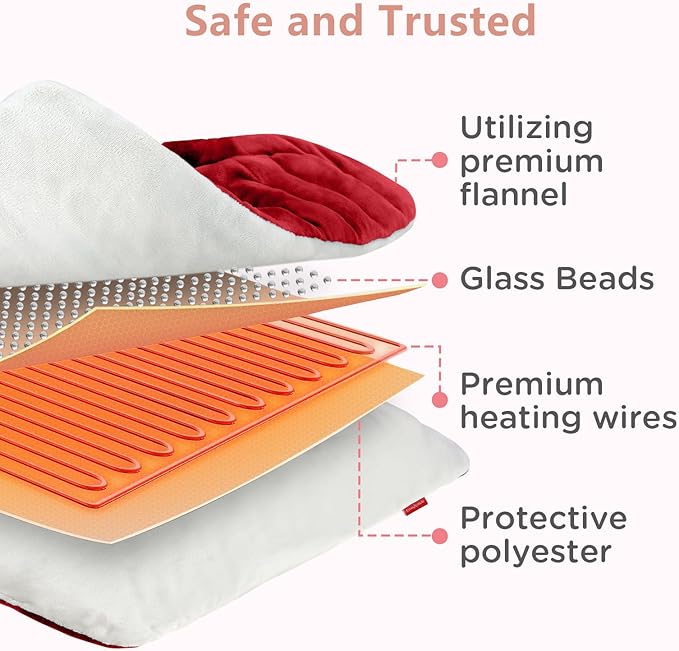 Comfytemp Weighted Heating Pad for Back & Period, 12x24 Extra Large Electric - Image 6