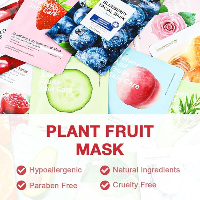 Kaely 12 Pack Strawberry Face Masks - Image 2