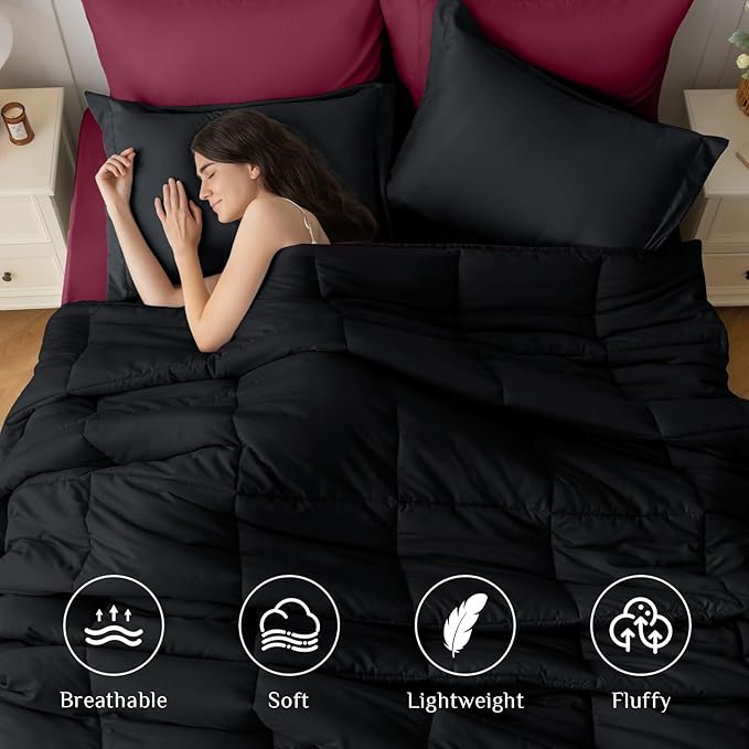 JOLLYVOGUE Full Comforter Set, Ultra-Soft Bed in a Bag Full Size 7 Pieces - Image 2