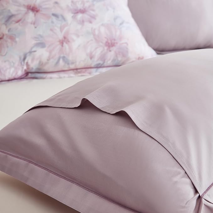 OAITE Duvet Cover Set King Size Floral Pattern 600 Thread Count Ultra Soft 100% - Image 8