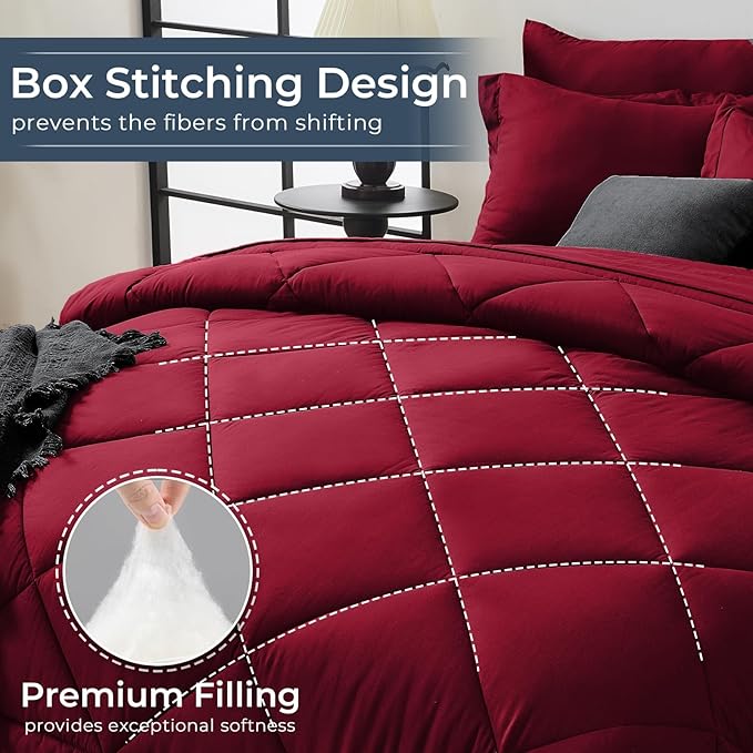 HEVUMYI Red King Comforter Set - Image 4
