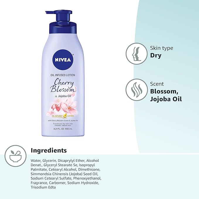 NIVEA Oil Infused Cherry Blossom and Jojoba Oil Body Lotion - Image 14