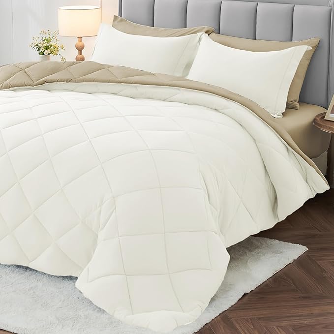 MUXHOMO 7 Pieces California King Comforter Set, Reversible Bed in a Bag Cal by MUXHOMO