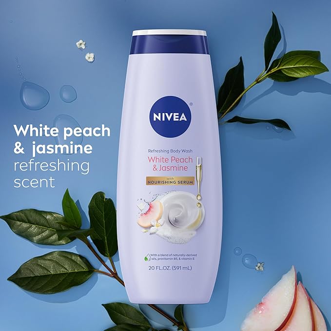 NIVEA Refreshing White Peach and Jasmine Body Wash - Image 8