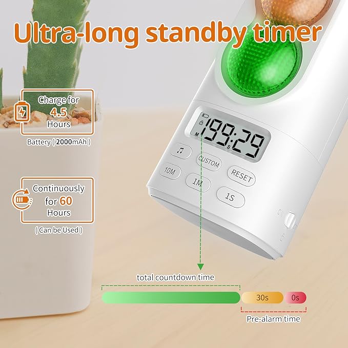Traffic Light Visual Timer&ADHD Tool for Kids Adults Display Volume Adjustment, with 4 Ringtones for Classroom Desk Home Kitchen Game Countdown Pause Memory Function Charger Type C Included