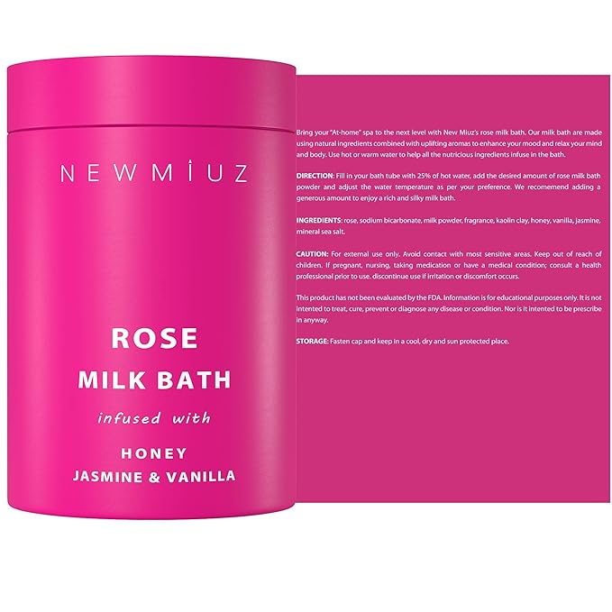 Calming Rose Coconut Milk Bath Soak Moisturize Soften Skin Honey Jasmine - Image 8