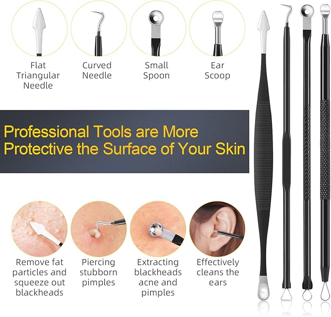 Pimple Popper Tool Kit, IUMAKEVP 15 PCS Professional Stainless Steel Blackhead - Image 3