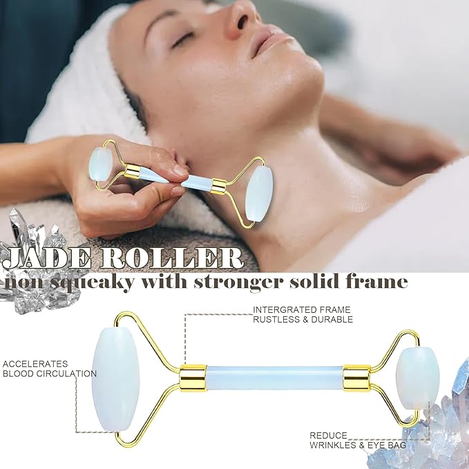 Jade roller and gua sha, facial roller, women's skincare tool, self-care gift - Image 3