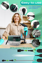 Handheld Steam Cleaner with Handle Control, 1.6L Large Water Tank, 3-Level Adjustable, Thickened Hose, Portable Steam Cleaner, High Temperature Pressurized Steamer for Home, Kitchen, Car (Dark Green)