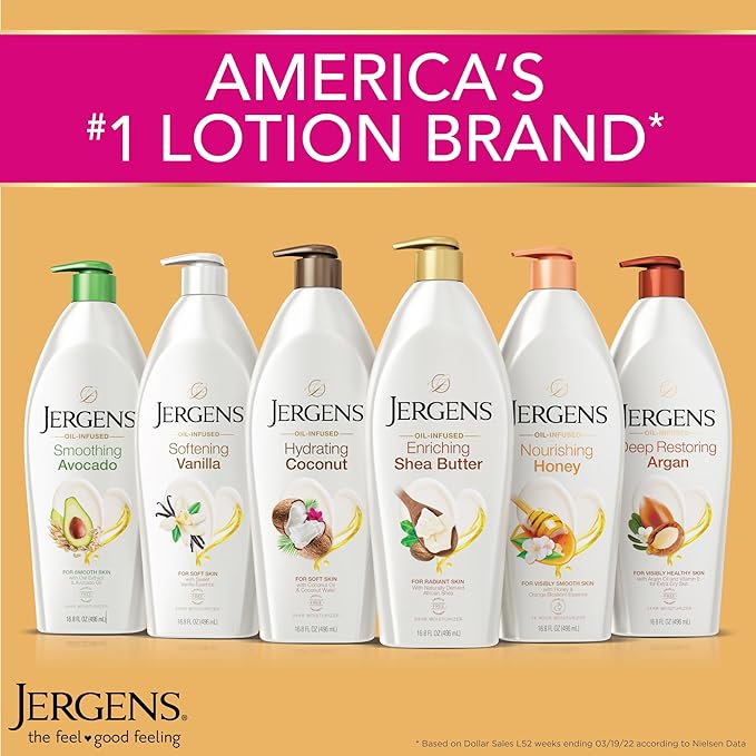 Jergens Deep Restoring Argan Oil Moisturizer, Soothing Body and Hand Lotion - Image 3