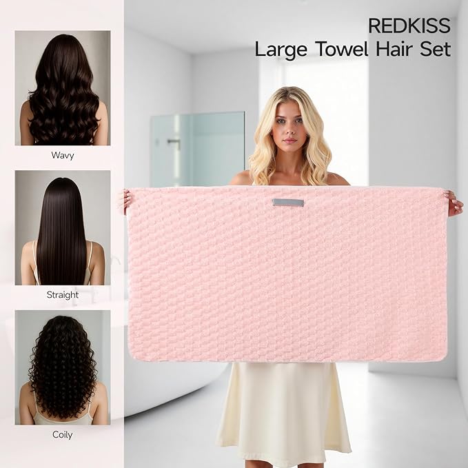 REDKISS 2 Pack Microfiber Hair Towels - Image 2