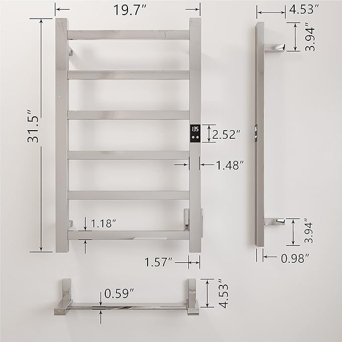 Topdattion Smart Wireless Electric Towel Warmer | Blade Thin 6 Bar Design | - Image 3