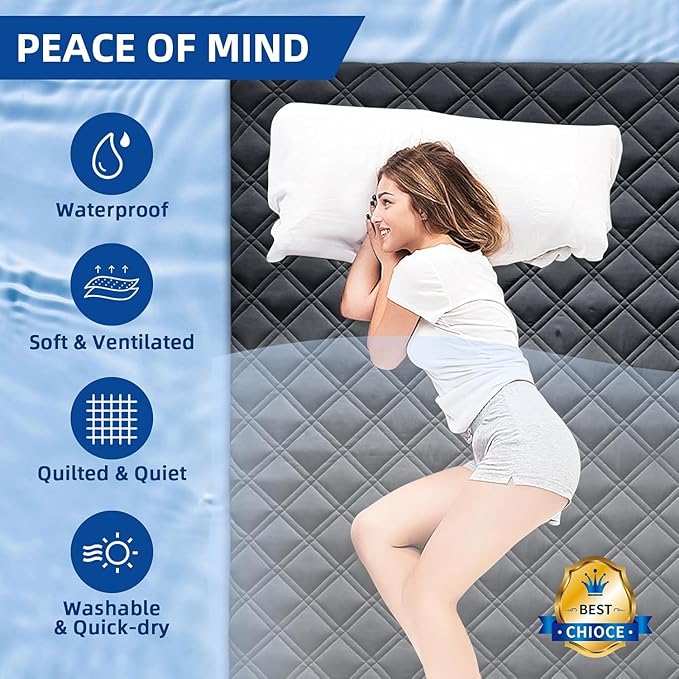 MEELUS Waterproof Queen Mattress Protector, Breathable Queen Size Mattress Pad - Image 2