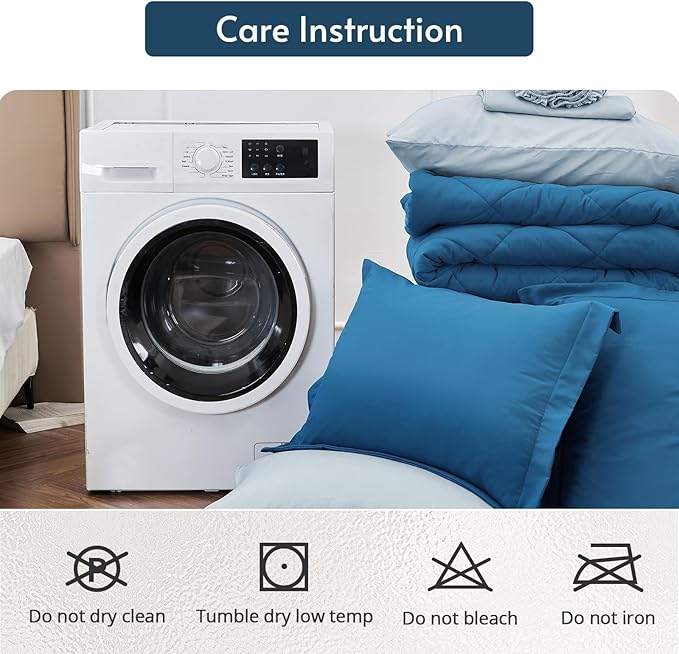 MUXHOMO 7 Pieces Full Comforter Set, Reversible Bed in a Bag Full Size - Image 9