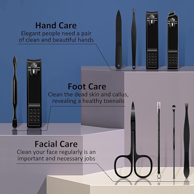 BLESWIN 10 in 1 Manicure Set, Professional Manicure Pedicure Kit - Image 2
