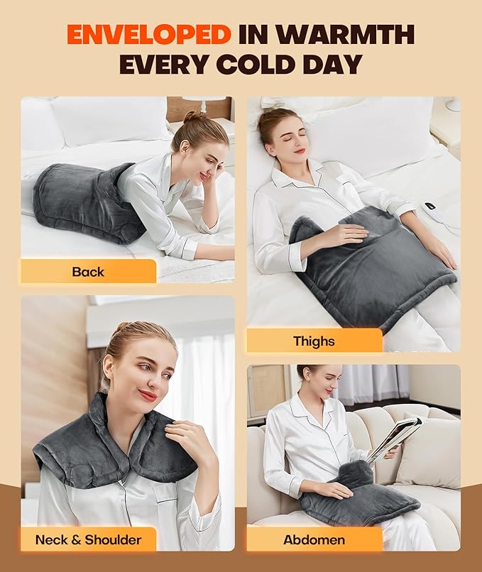 Lenmen Graphene-Infused 1Min Fast Heating Pad, Deeper Pain Relief Weighted - Image 6