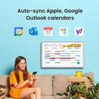 ApoloSign 21.5" Digital Calendar: Dual Mode Calendars with Google Play & Multi-calendar Sync, Electronic Planner & Chore Chart, Smart Touchscreen, Interactive Display for Family Schedules (Gray Wood, 21.5-inch)
