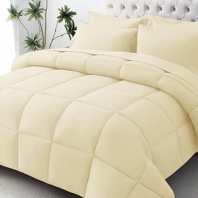 JOLLYVOGUE Queen Comforter Set, Ultra-Soft Bed in a Bag Queen Size 7 Pieces by JOLLYVOGUE