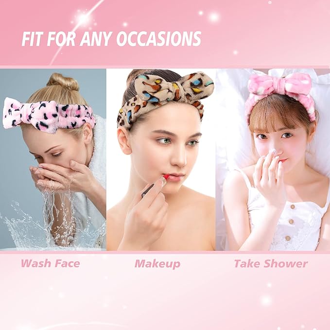 TDHDIKE Stocking Stuffers For Women Teen Girls Spa Headband Bow Facial Makeup - Image 5