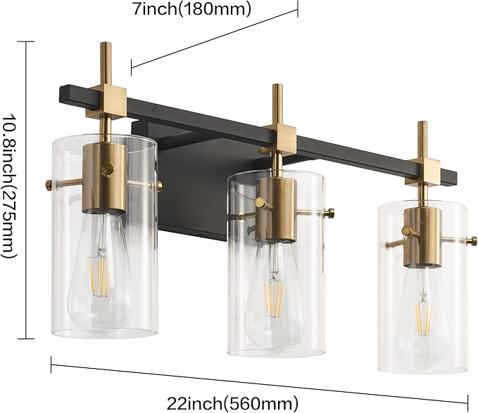 SOLFART Vintage Vanity Lights Bathroom Light Fixture Over Mirror - Image 2