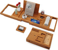Yirilan Teak Bathtub Tray for Tub, Bath Table Tray for Tub Wood, Bathtub Caddy by Yirilan