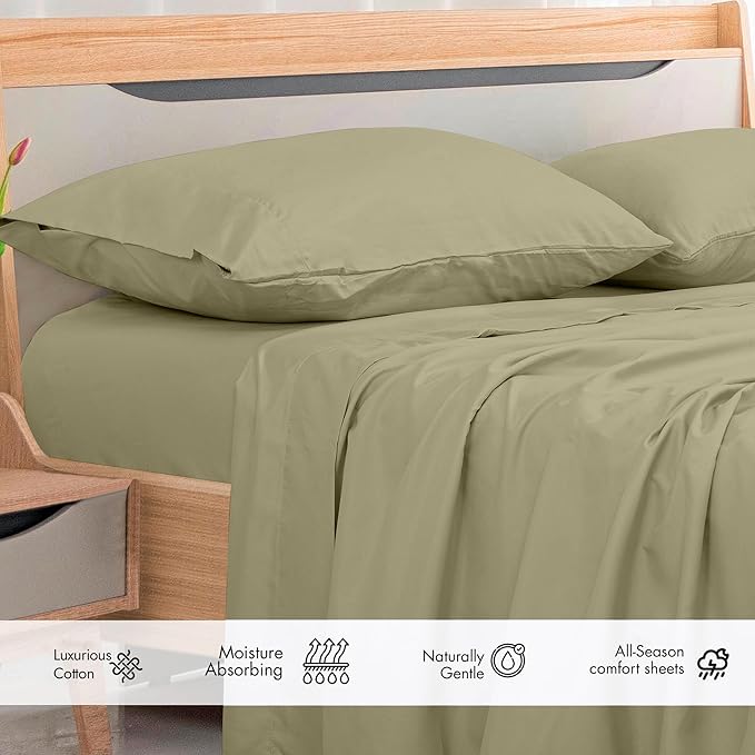 Royale Linens 300 Thread Count 100% Long Staple Combed Cotton Flat Sheet - Image 3