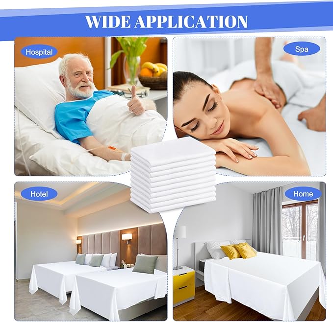 Preboun 10 Pack Queen Flat Sheets 90" x 102" Soft Microfiber Sheets Bulk - Image 6