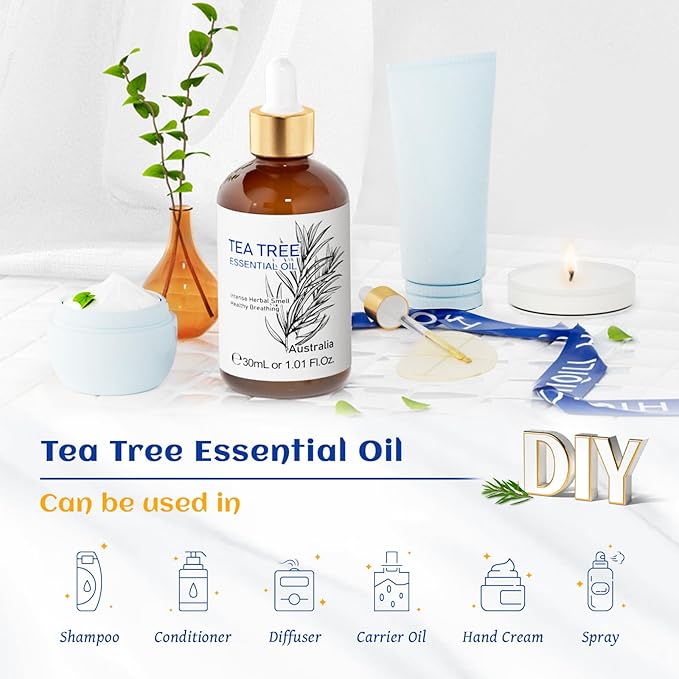 HIQILI Tea Tree Oil for Skin, Add to Shampoo, Body Wash, Foot Soak - Image 6