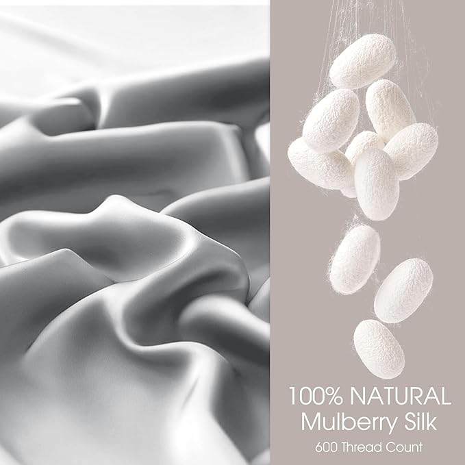 100% Silk Pillow Cases 2 Pack King Size Mulberry Silk Pillowcase - Image 2