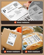 MUNBYN 4"x6" Direct Thermal Shipping Labels, Commercial Grade Permanent Adhesive Fanfold Mailing Postage Label Paper for Thermal Printers and Packages, 220 Sheets per Stack