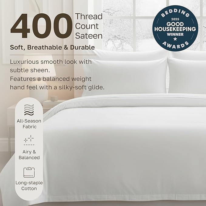 California Design Den Striped White Duvet Cover Queen/Full Only - Image 4