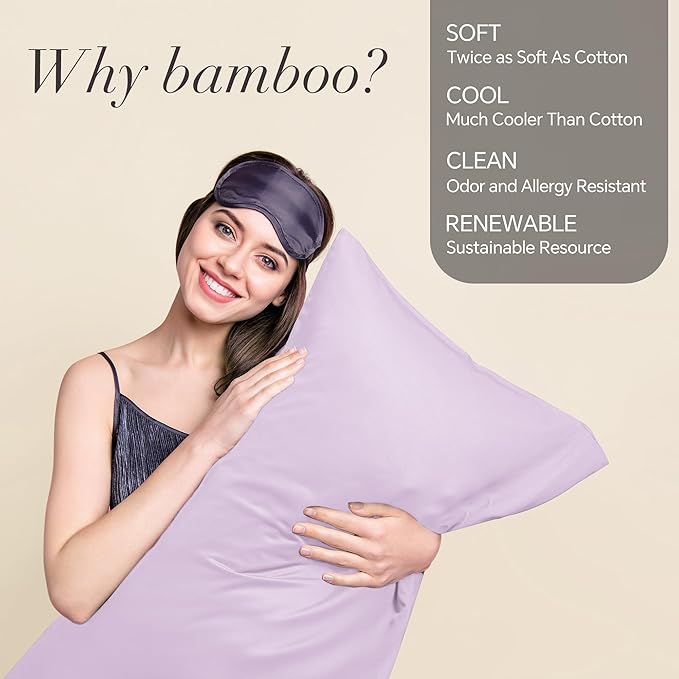 BEDELITE Pillow Cases Standard Size Set of 2, Rayon Derived from Bamboo - Image 2
