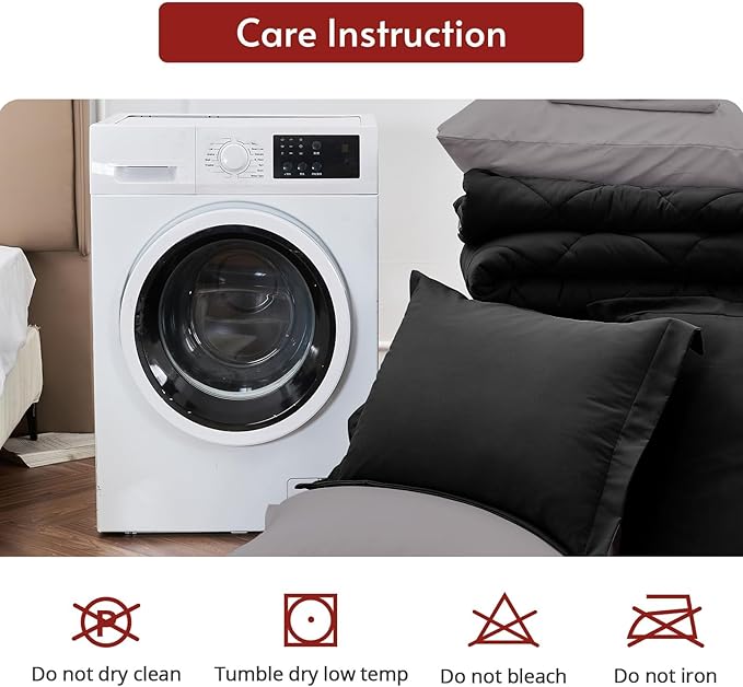MUXHOMO 5 Pieces Twin Comforter Set, Reversible Bed in a Bag Twin Size - Image 9