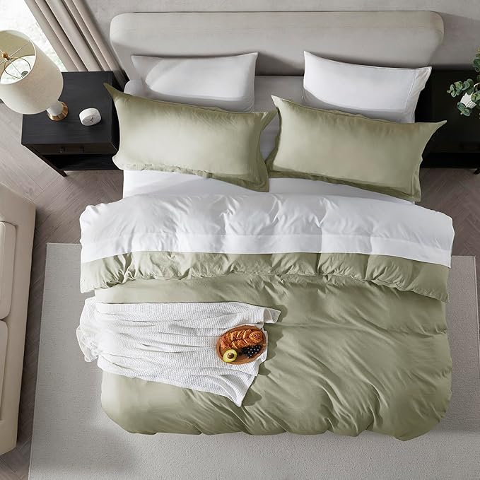 Nestl Light Sage California King Duvet Cover Sets - Image 5