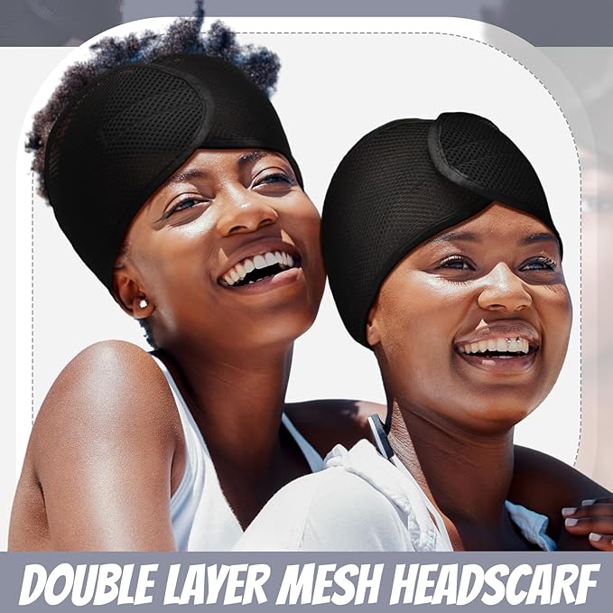 Xuhal 4 Pcs Mesh Hair Wraps for Black Women Sleeping Cap Hair Wrap Nets Spa - Image 4