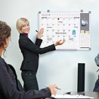 MAKELLO Dry Erase Calendar for Wall 24" x 18", Whiteboard Calendar and Grey Felt Board Combo for Office Home School