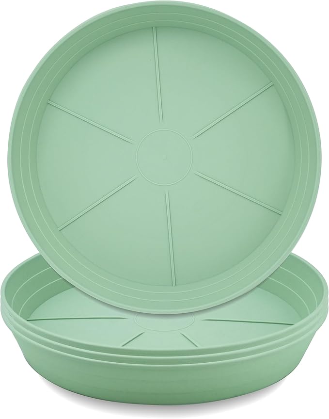 LWALRS Plant Saucer 8 Inch 4 Pack 6 8 10 12 14 16 18 20 25, Plastic Plant Trays by LWALRS