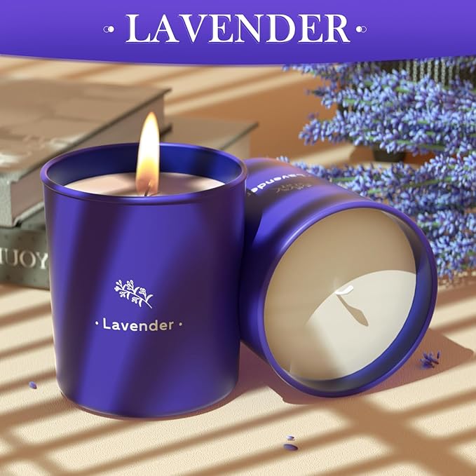 TranquilBliss Lavender Candles for Home Scented, 8 oz Scented Candles Present - Image 2