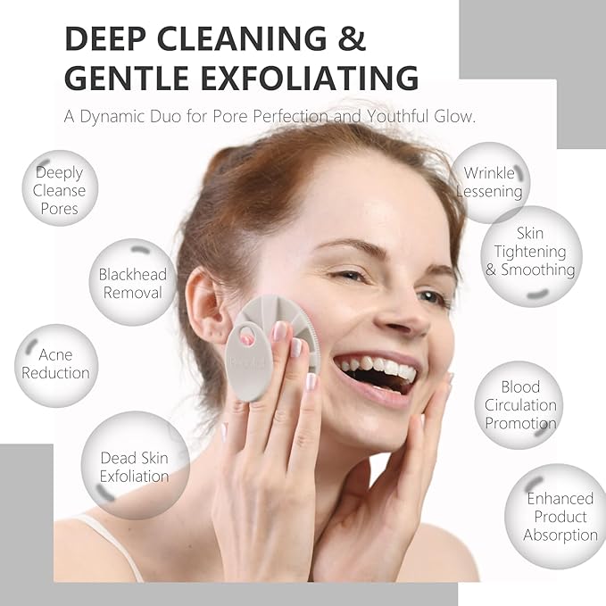 BEAUTAIL Silicone Face Scrubber 2 Pack, Manual Facial Cleansing Brush, Gentle - Image 4