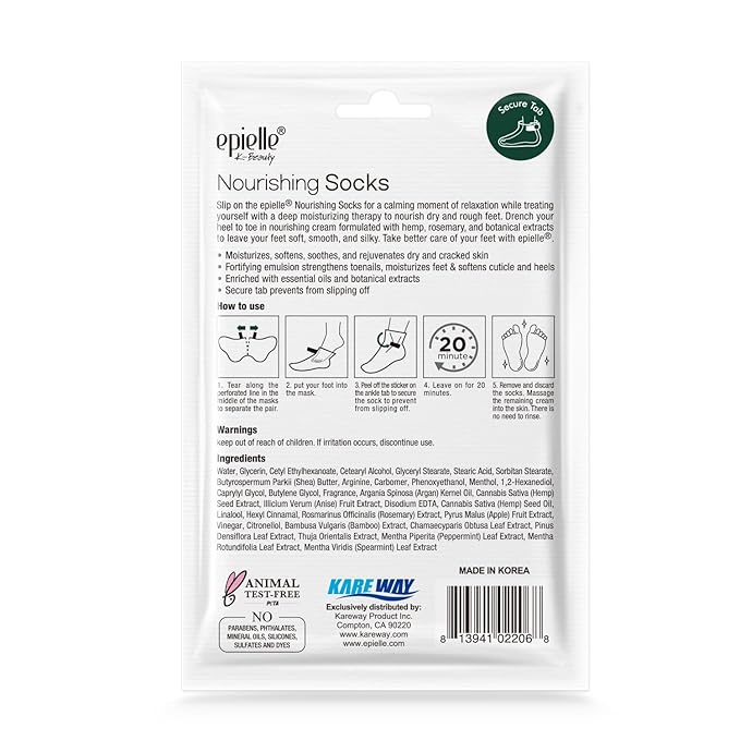 Epielle Nourishing Foot Mask 6 Pairs, Repair and Soften - Image 9