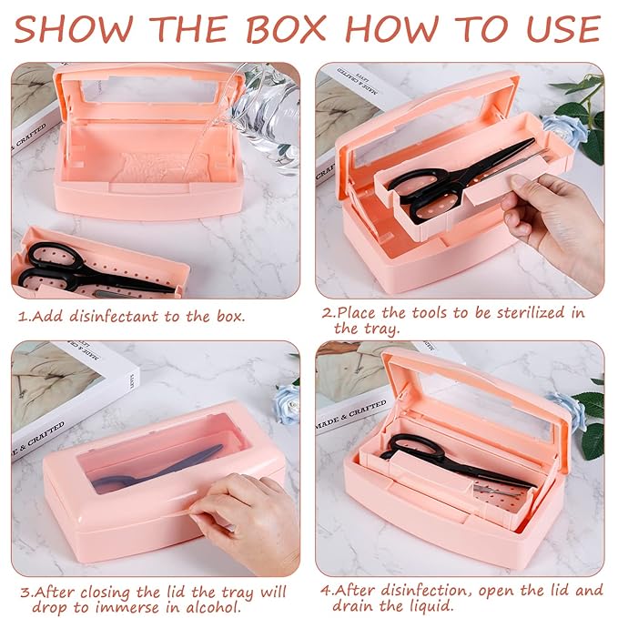 Gusnilo Sterilizer Box Nail Tool Disinfectant Jar Plastic Disinfectant - Image 5